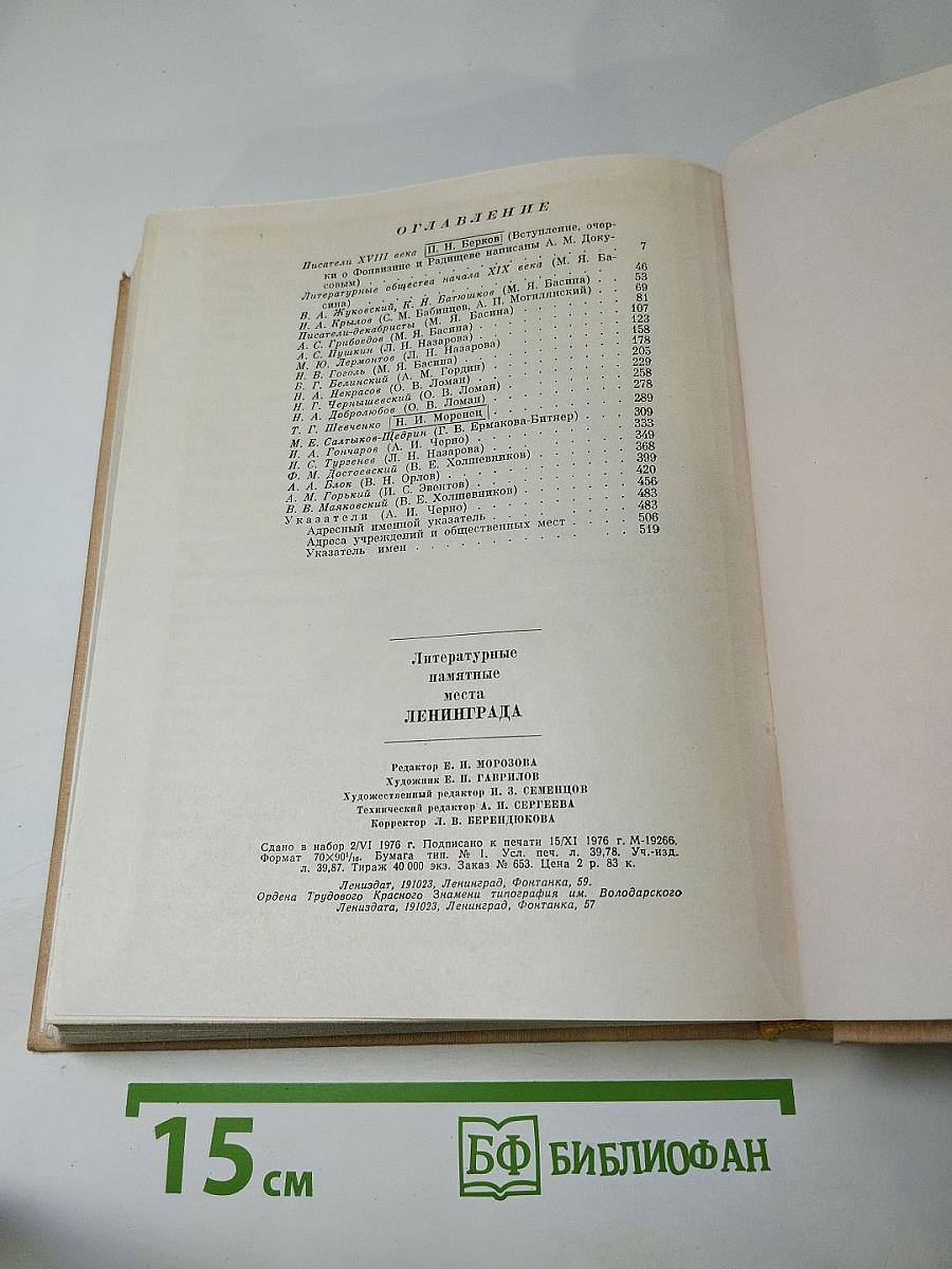 Литературные памятные места Ленинграда