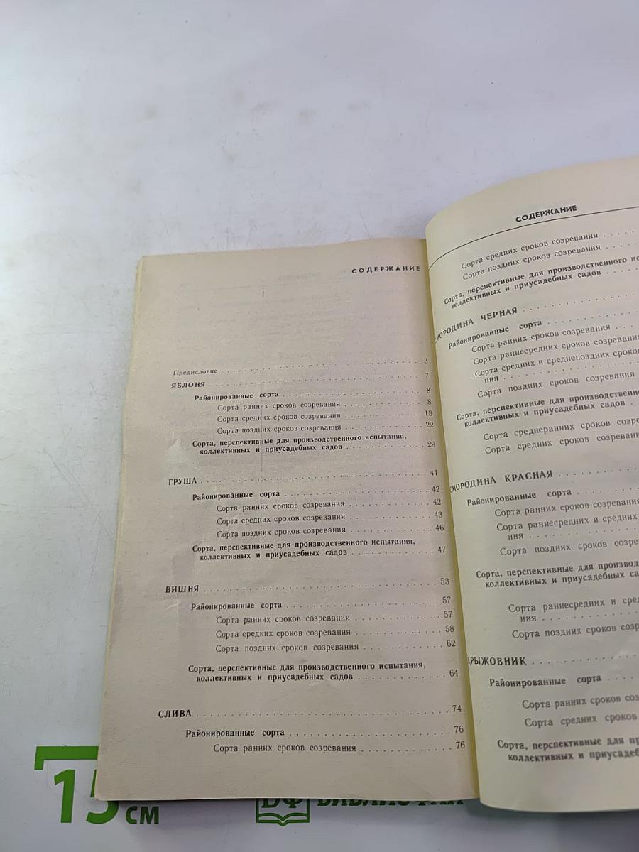Сорта плодовых и ягодных культур нечерноземья
