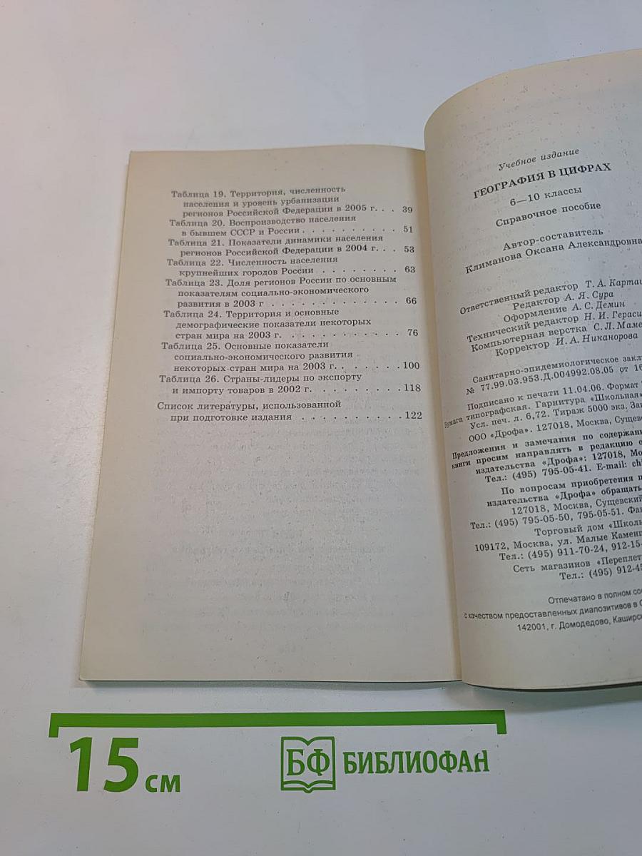 География в цифрах. 6-10 классы. Справочное пособие