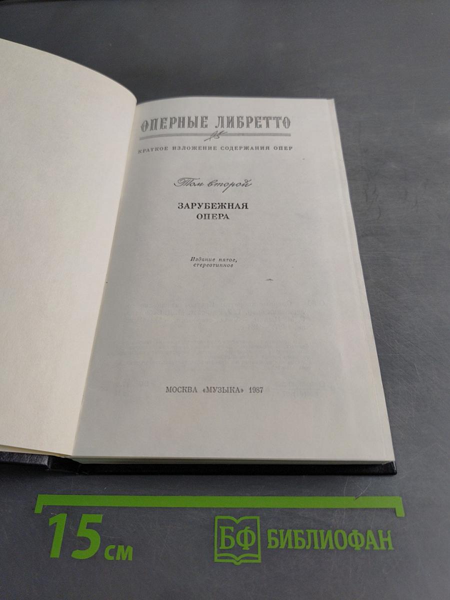 Оперные либретто. Краткое изложение содержания опер. Том второй. Зарубежная опера
