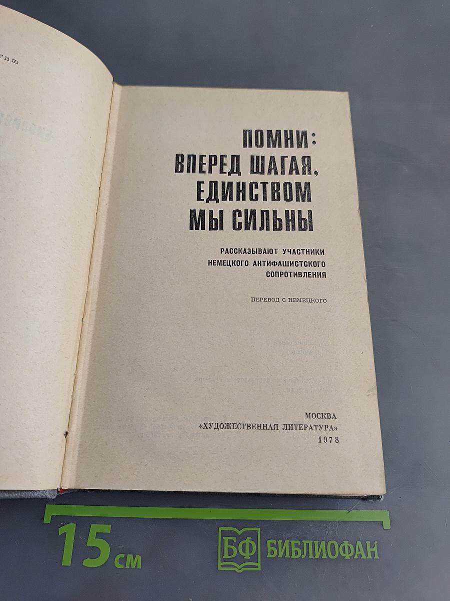Помни: вперед шагая, единством мы сильны