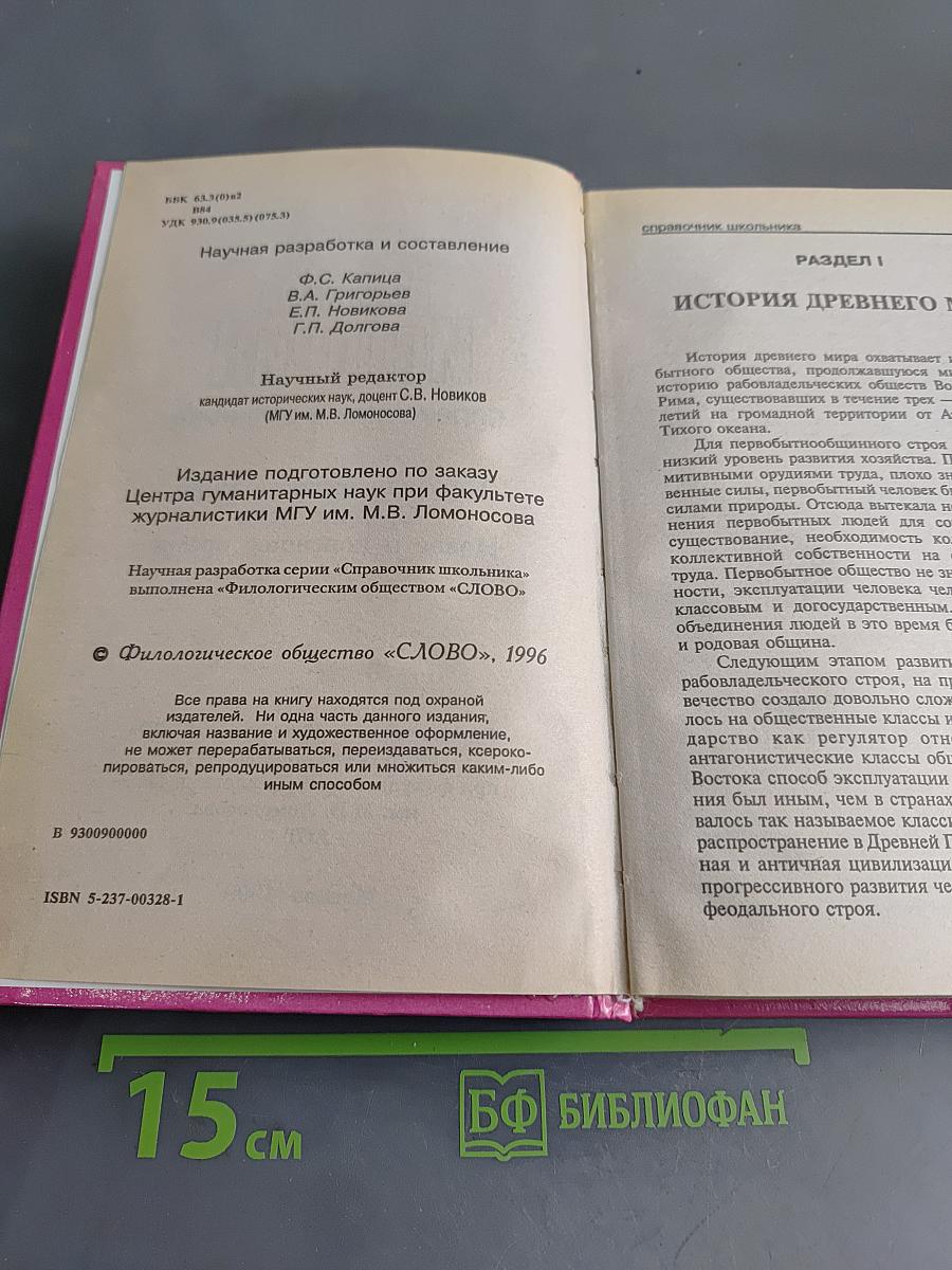 Всеобщая история. Справочник школьника