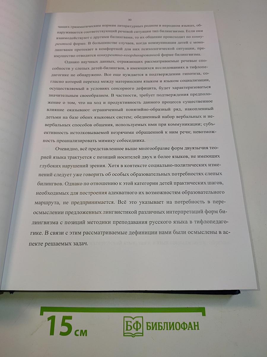Система обучения русскому (неродному) языку слепых подростков-билингвов
