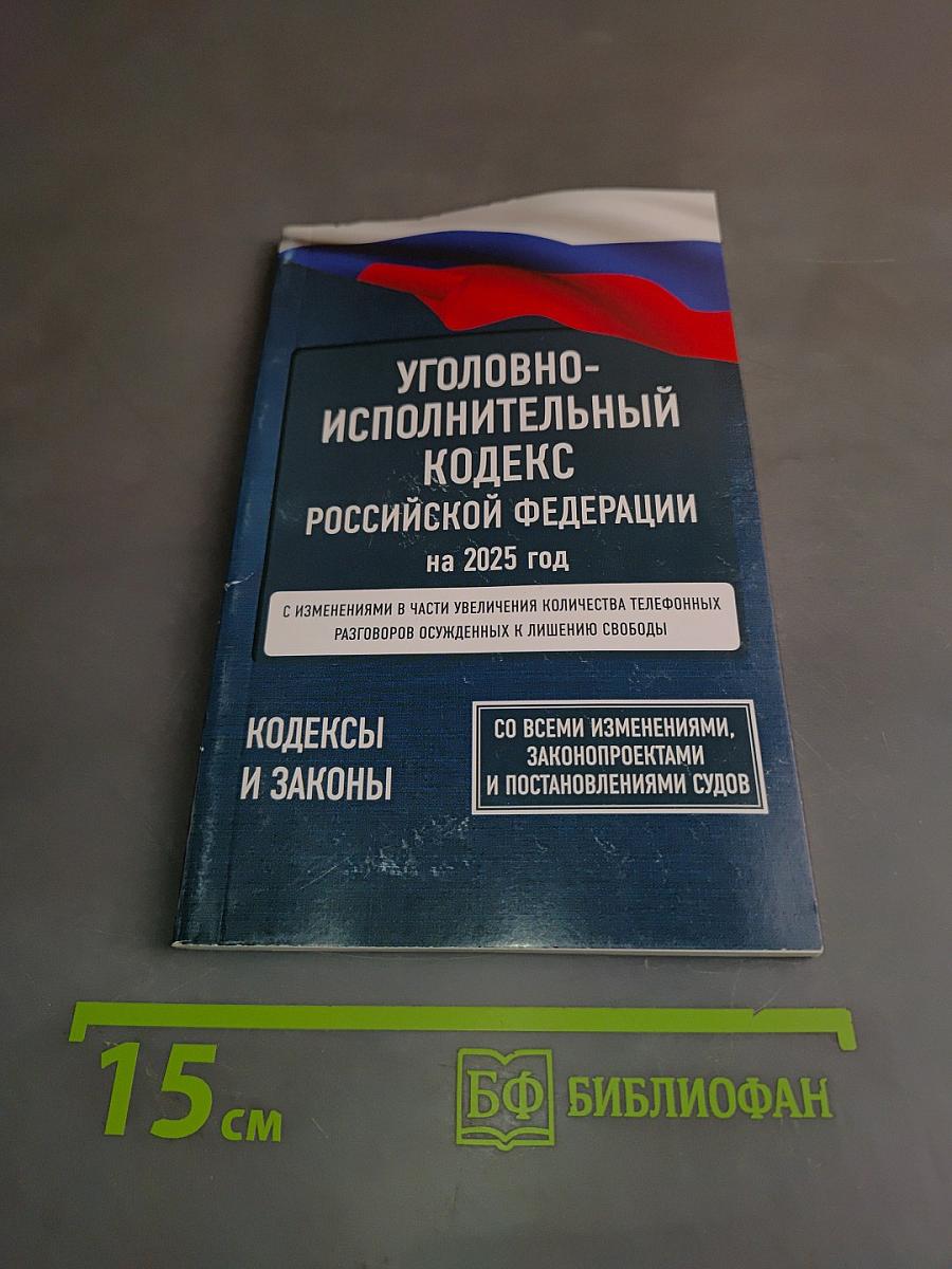 Уголовно-исполнительный кодекс Российской Федерации на 2025 год