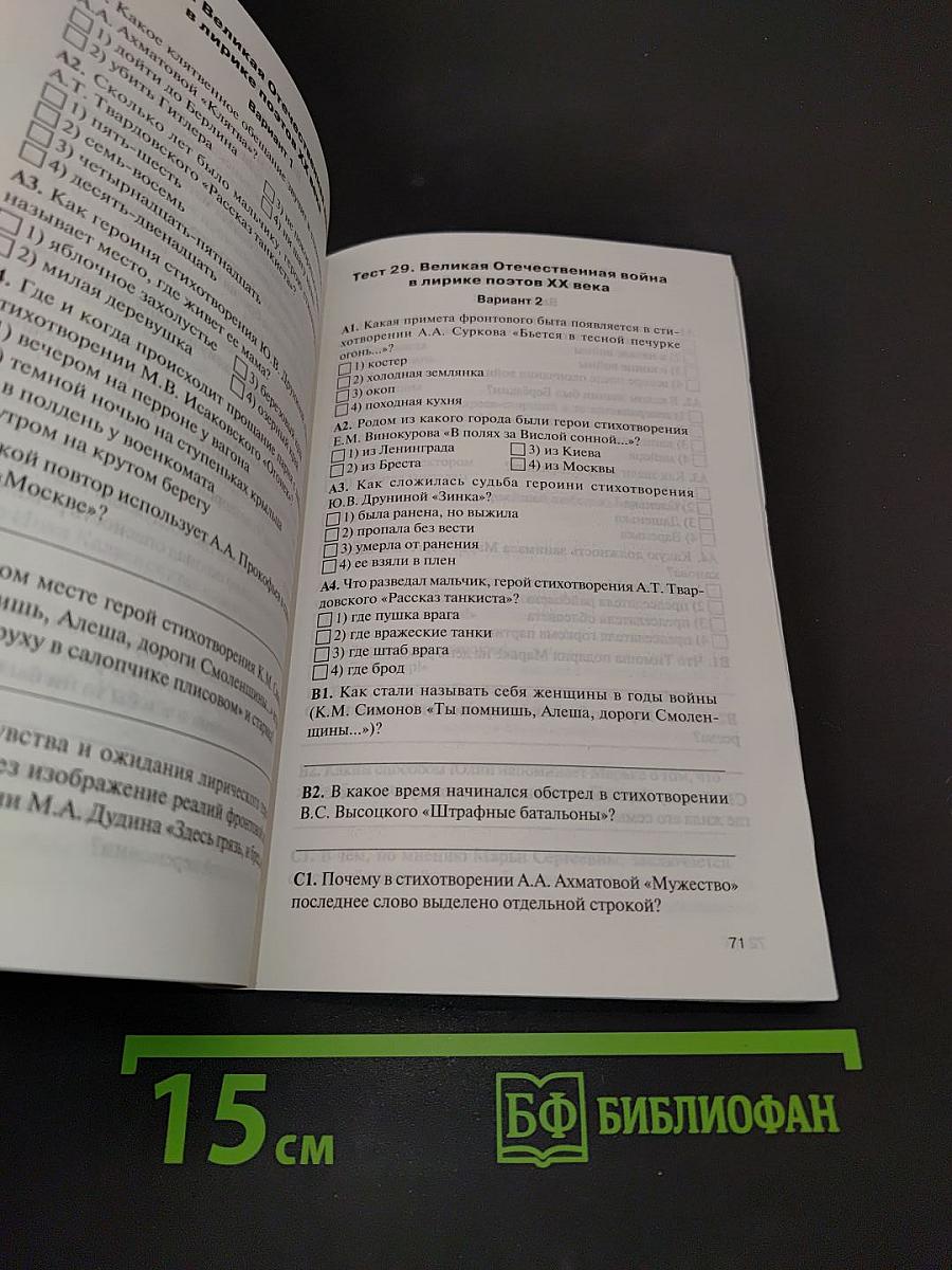 Литература. Контрольно-измерительные материалы. 8 класс