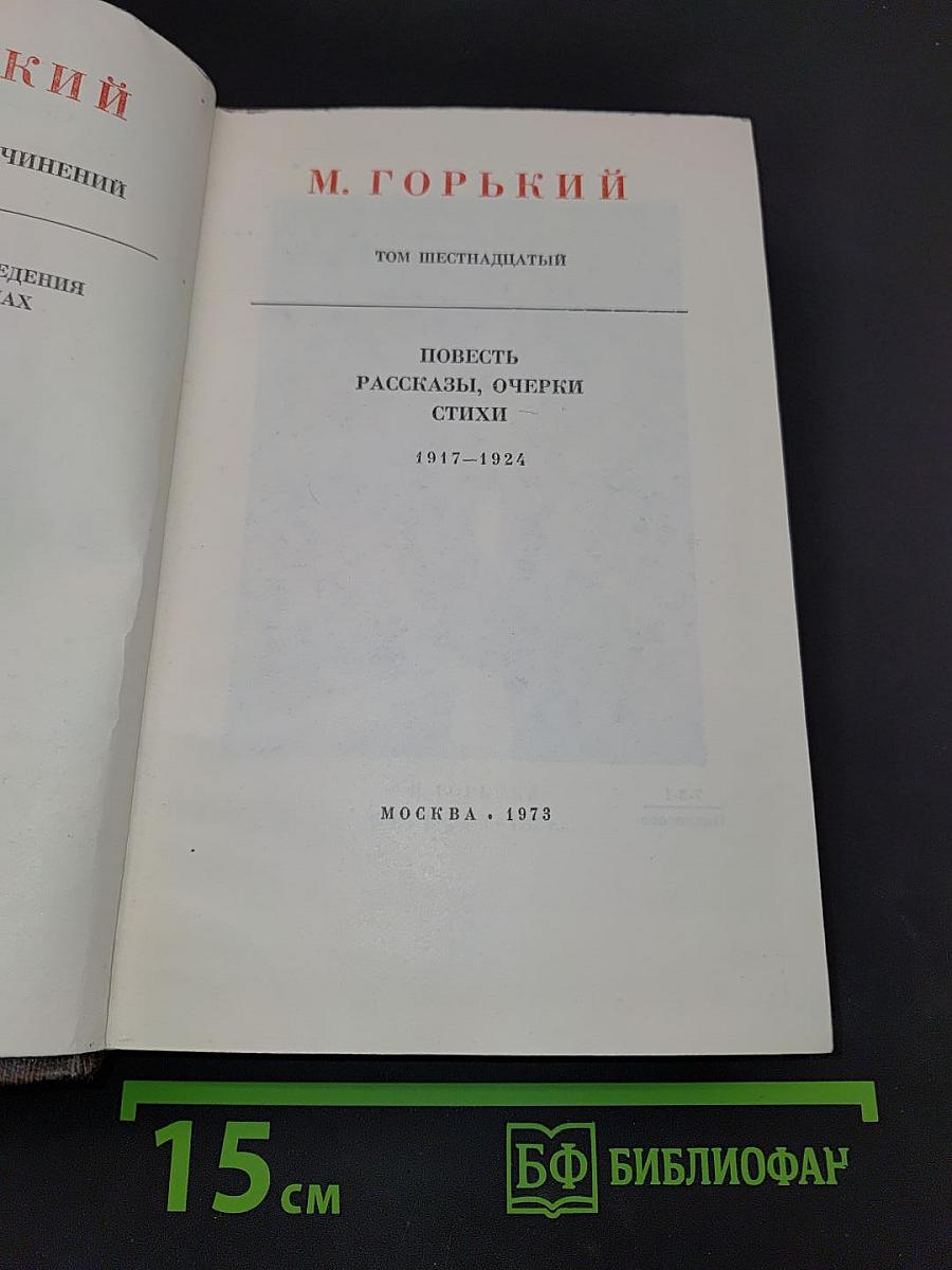 Собрание сочинений в шестнадцати томах. Том шестнадцатый. Повести, рассказы, очерки, стихи. 1917-1924
