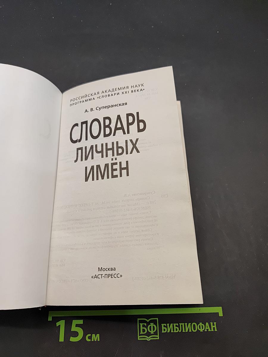 Словарь личных имён