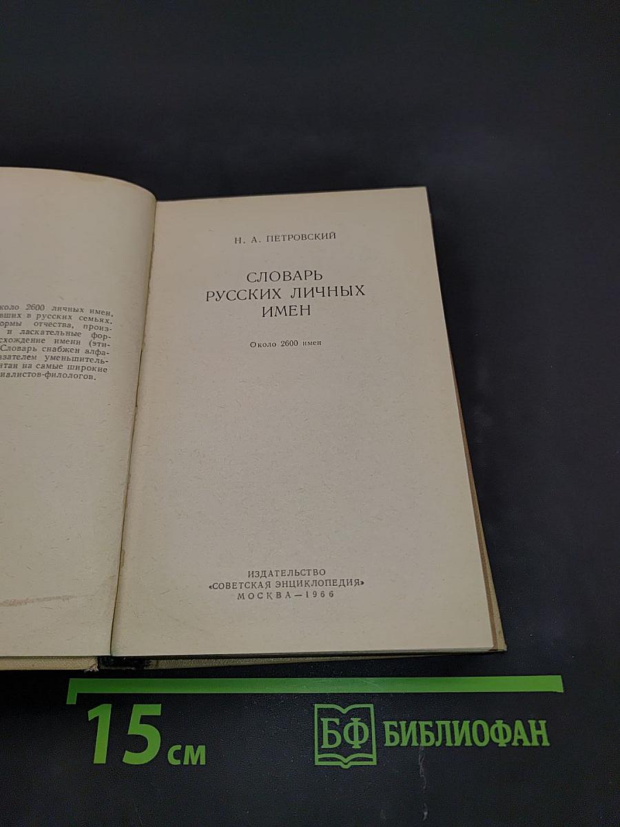 Словарь русских личных имен