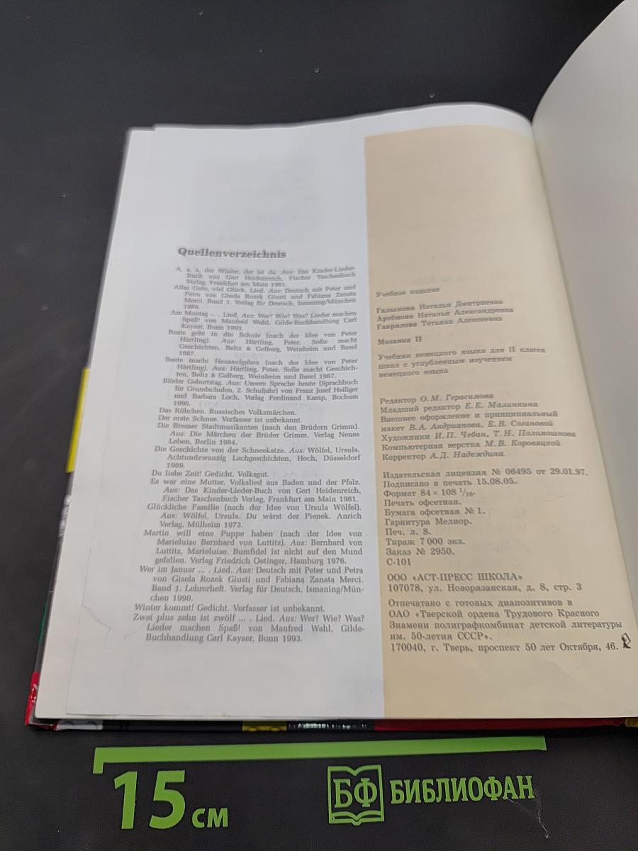 Deutsch Mosaik. Учебник немецкого языка для II класса школы с углублённым изучением немецкого языка. Часть II