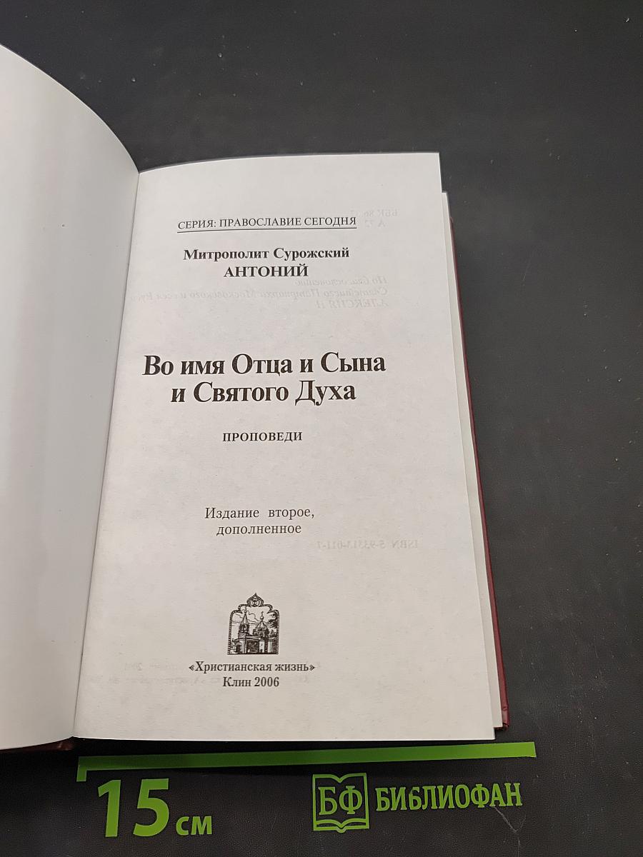 Во имя Отца и Сына и Святого Духа. Проповеди