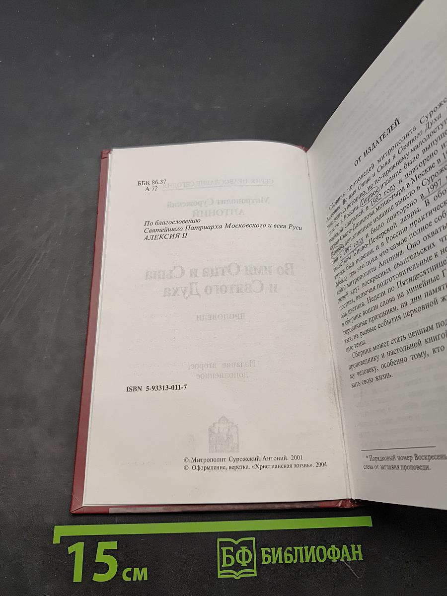 Во имя Отца и Сына и Святого Духа. Проповеди