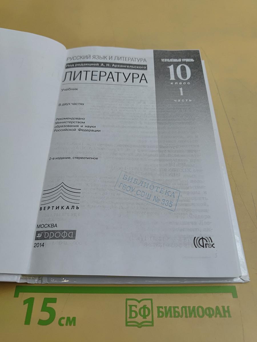 Литература. 10 класс. Углубленный уровень. В двух частях. Часть 1