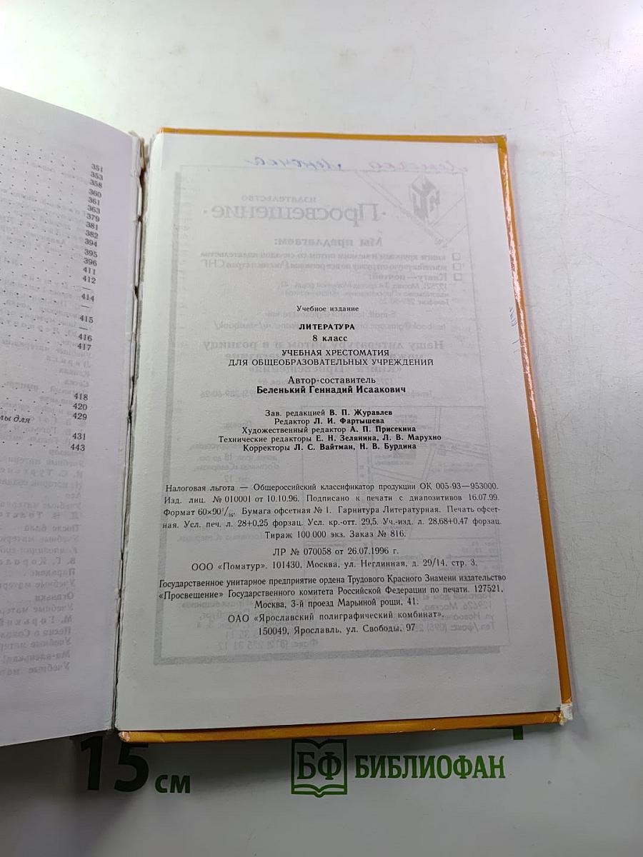 Литература 8 класс