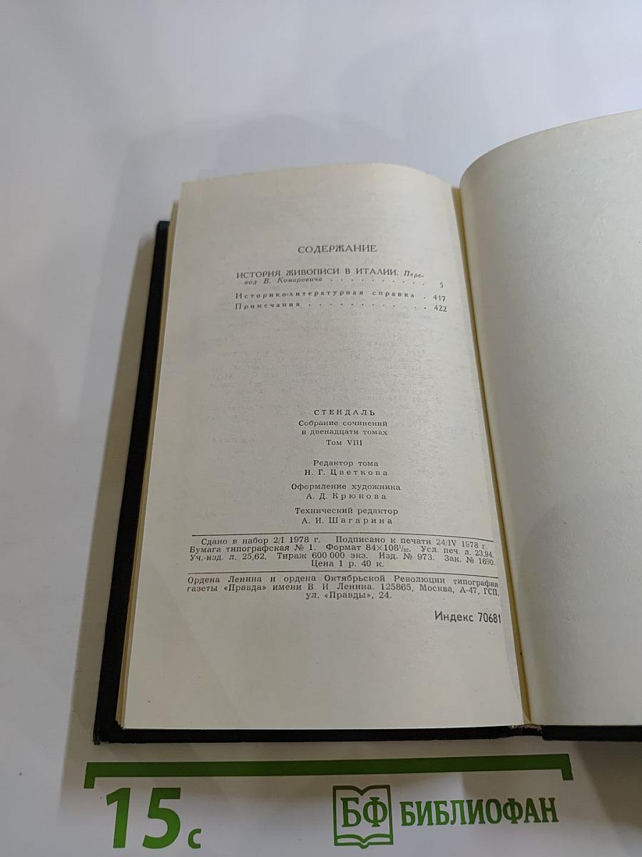 Собрание сочинений в 12 томах. Том 8. История живописи в Италии