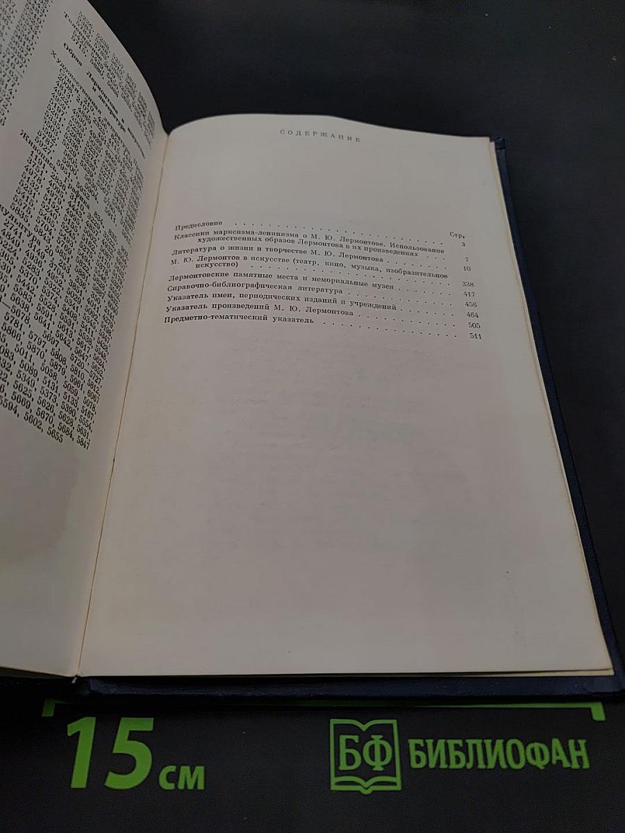 Библиография литературы о М.Ю. Лермонтове