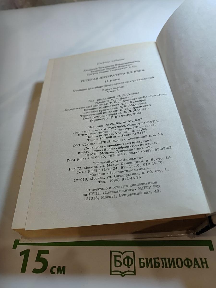 Русская литература XX века 11 класс, Часть 1