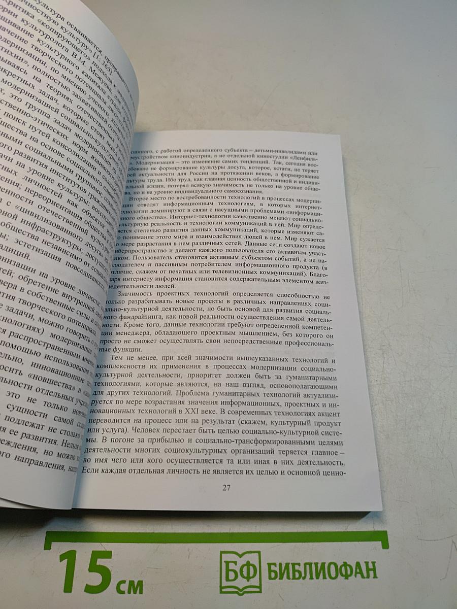 Социально-культурная деятельность в условиях модернизации России