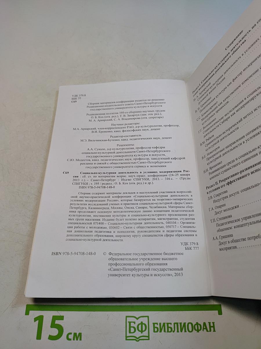 Социально-культурная деятельность в условиях модернизации России