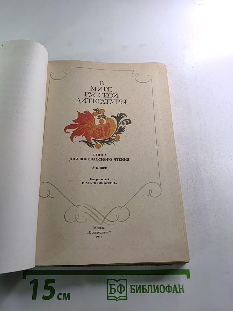 В мире русской литературы 5 класс. Книга для внеклассного чтения