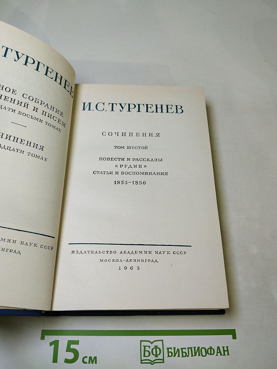 Сочинения. Том Шестой. Повести и рассказы "Рудин". Статьи и воспоминания 1853-1856