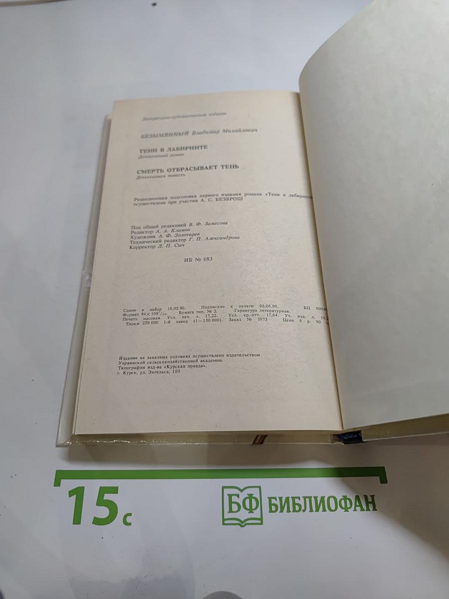 Тени в лабиринте. Смерть отбрасывает тень