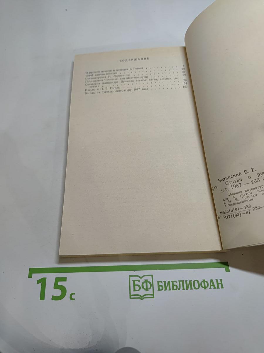 Статьи о русской литературе