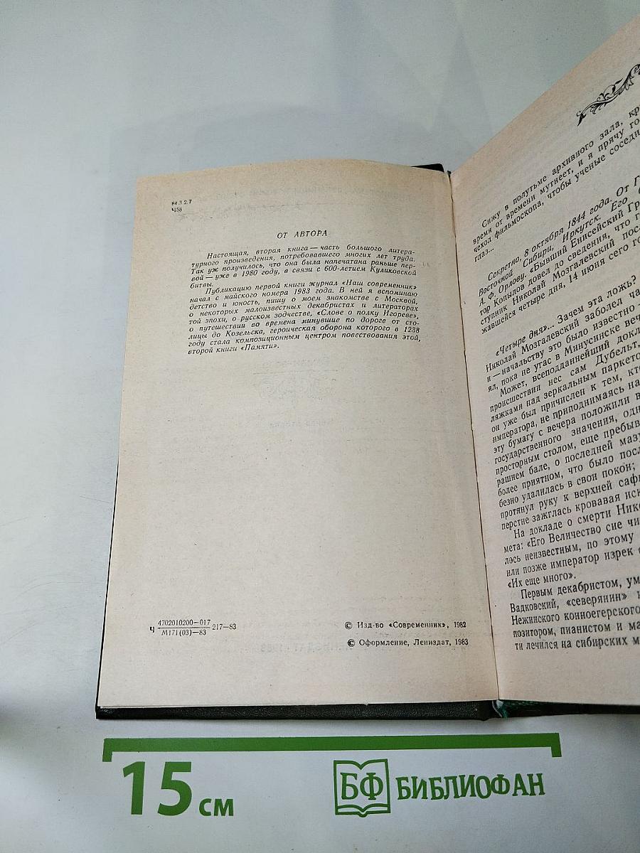 Память. Роман-эссе. Книга вторая