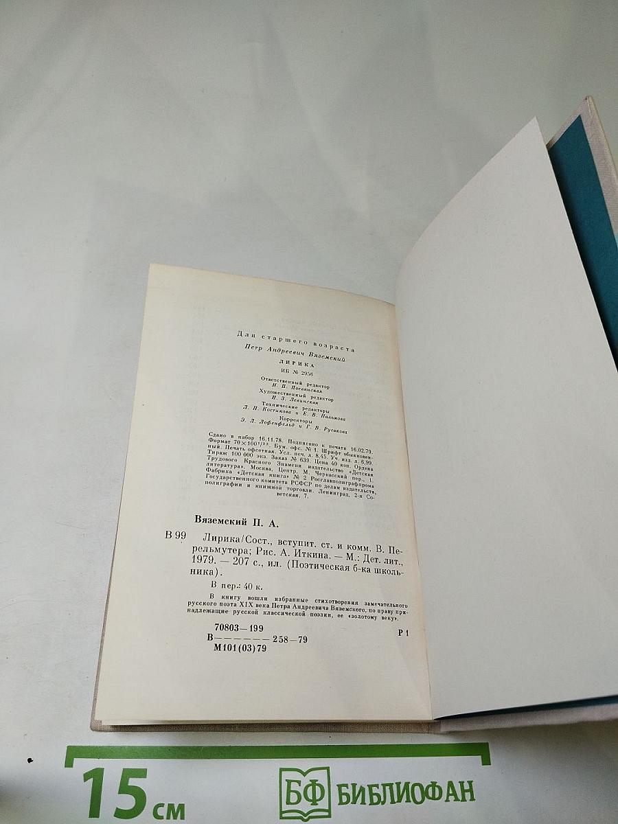 П. А. Вяземский. Лирика