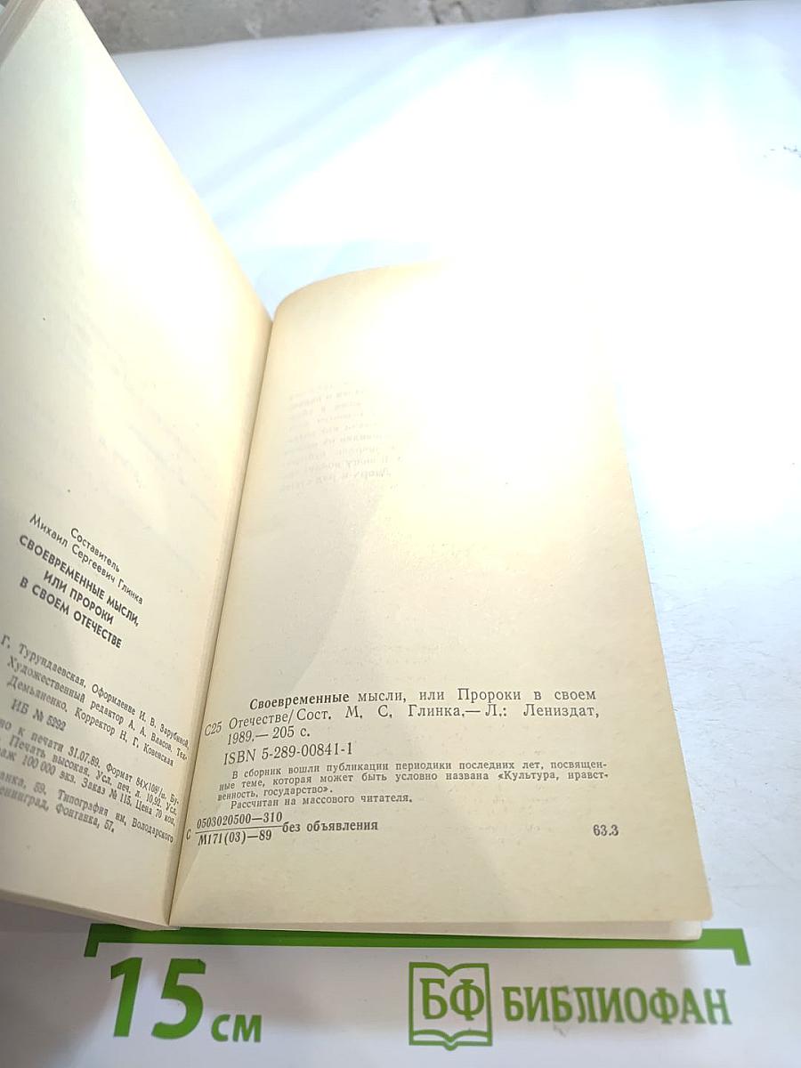 Своевременные мысли, или Пророки в своем отечестве