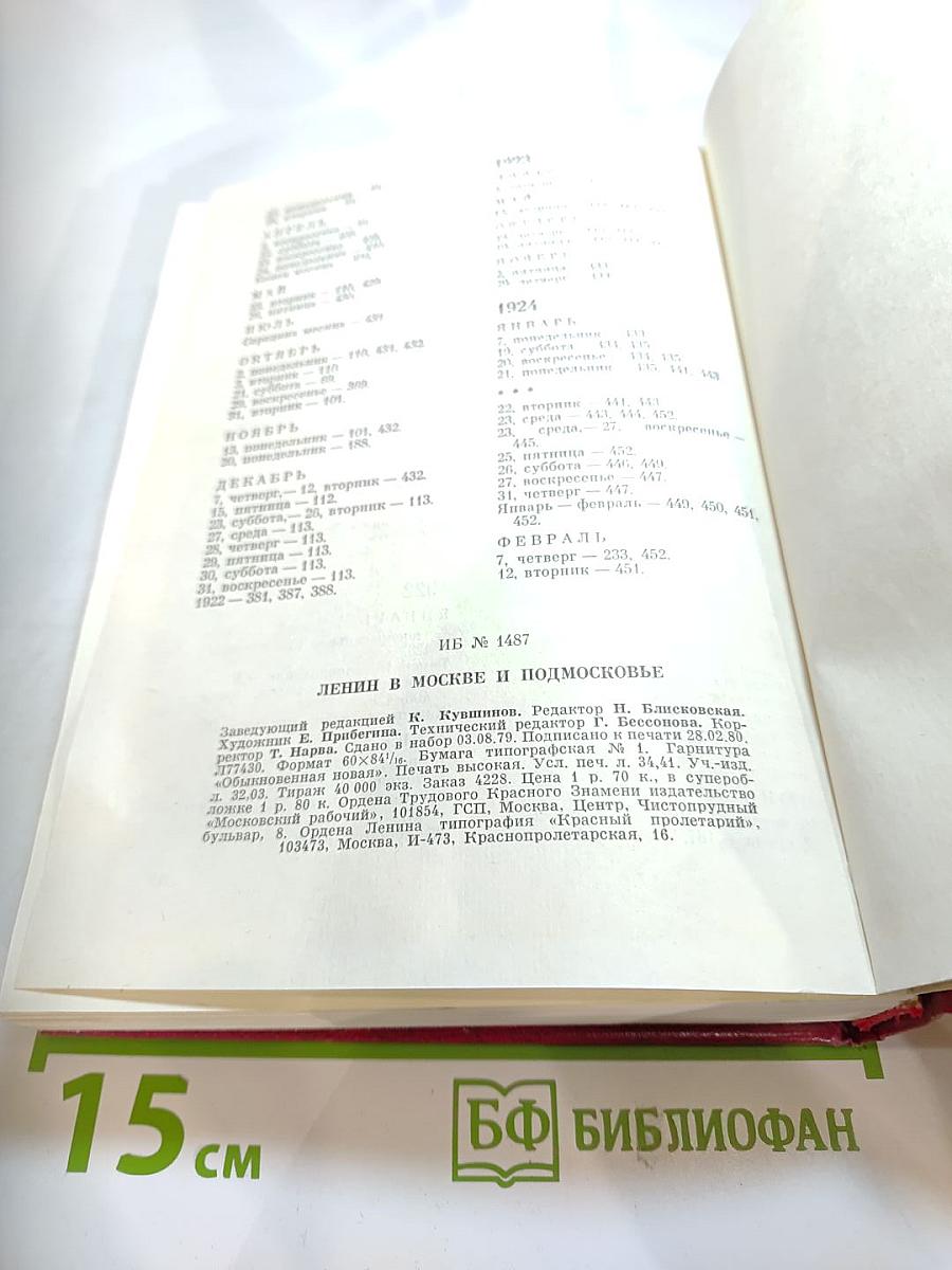 Ленин в Москве и Подмосковье: Места пребывания, даты и события