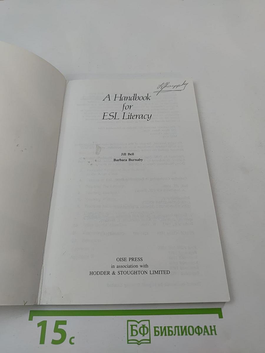 A Handbook for ESL Literacy