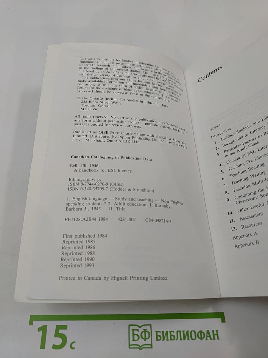 A Handbook for ESL Literacy