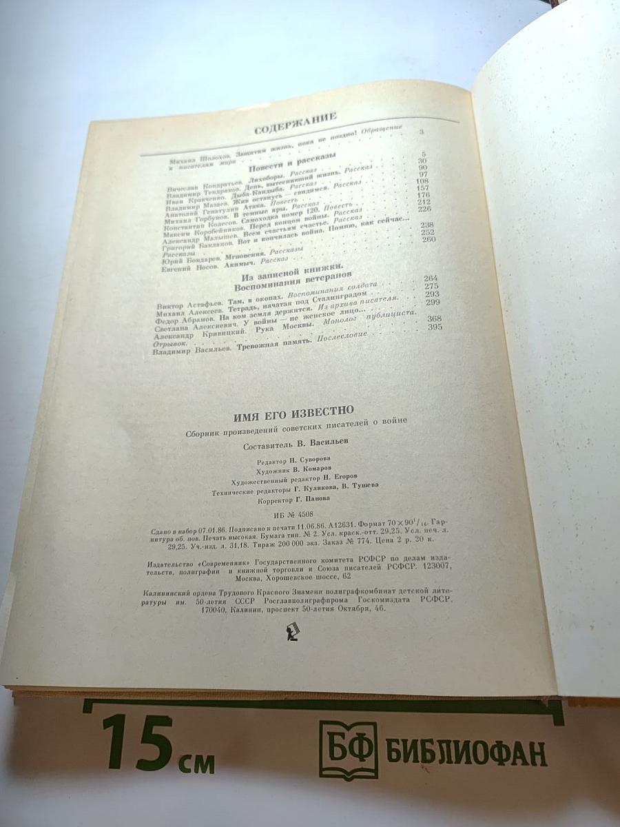 Имя его известно