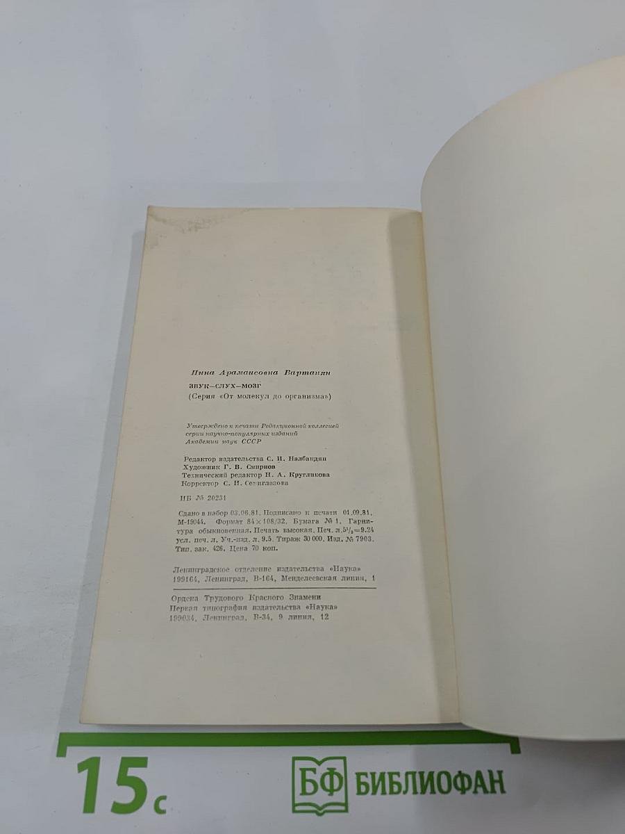 Звук - слух - мозг