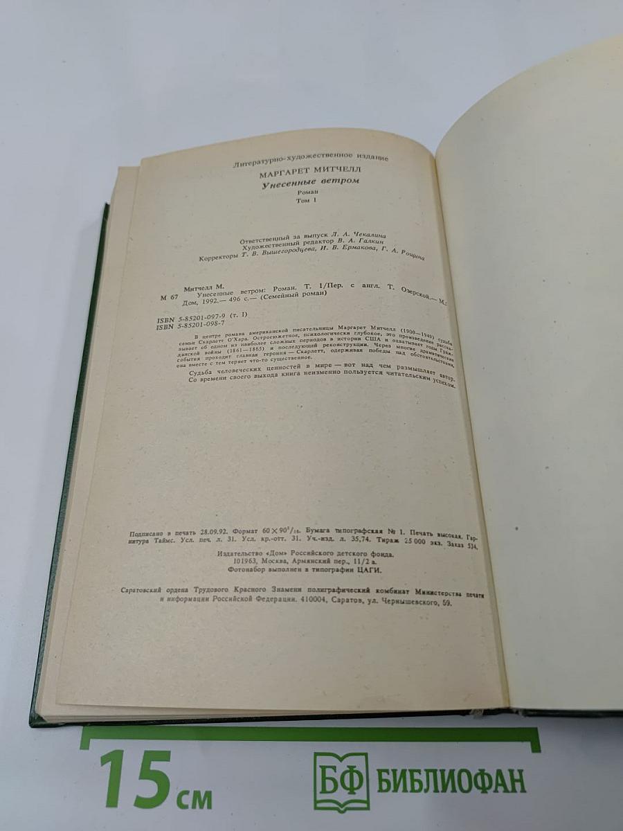 Унесенные ветром. Том I