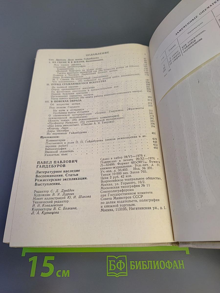 П.П. Гайдебуров. Литературное наследие