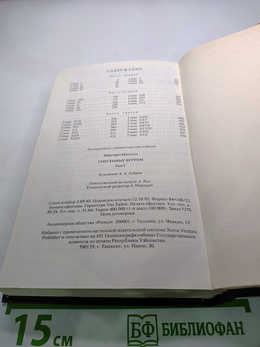 Унесенные ветром, Том 1