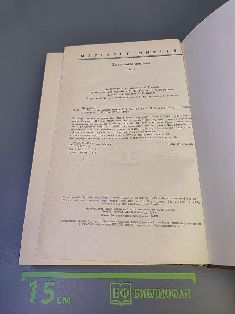 Унесенные ветром. Том I