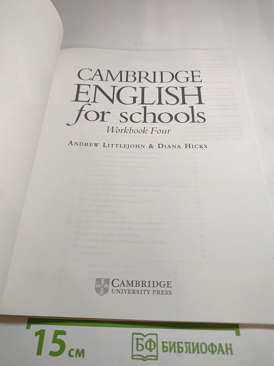 Cambridge English for Schools Workbook Four