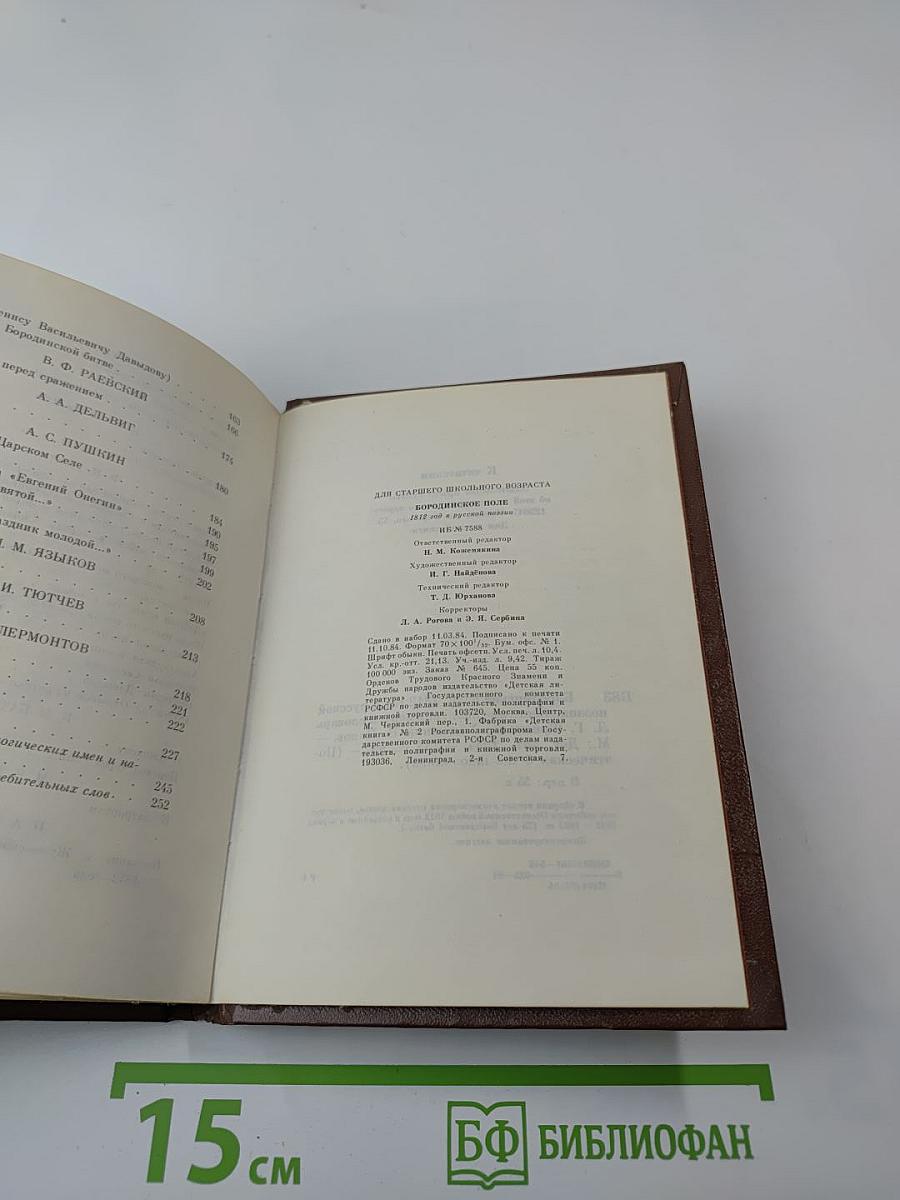 Бородинское поле: 1812 год в русской поэзии (для старшего школьного возраста)