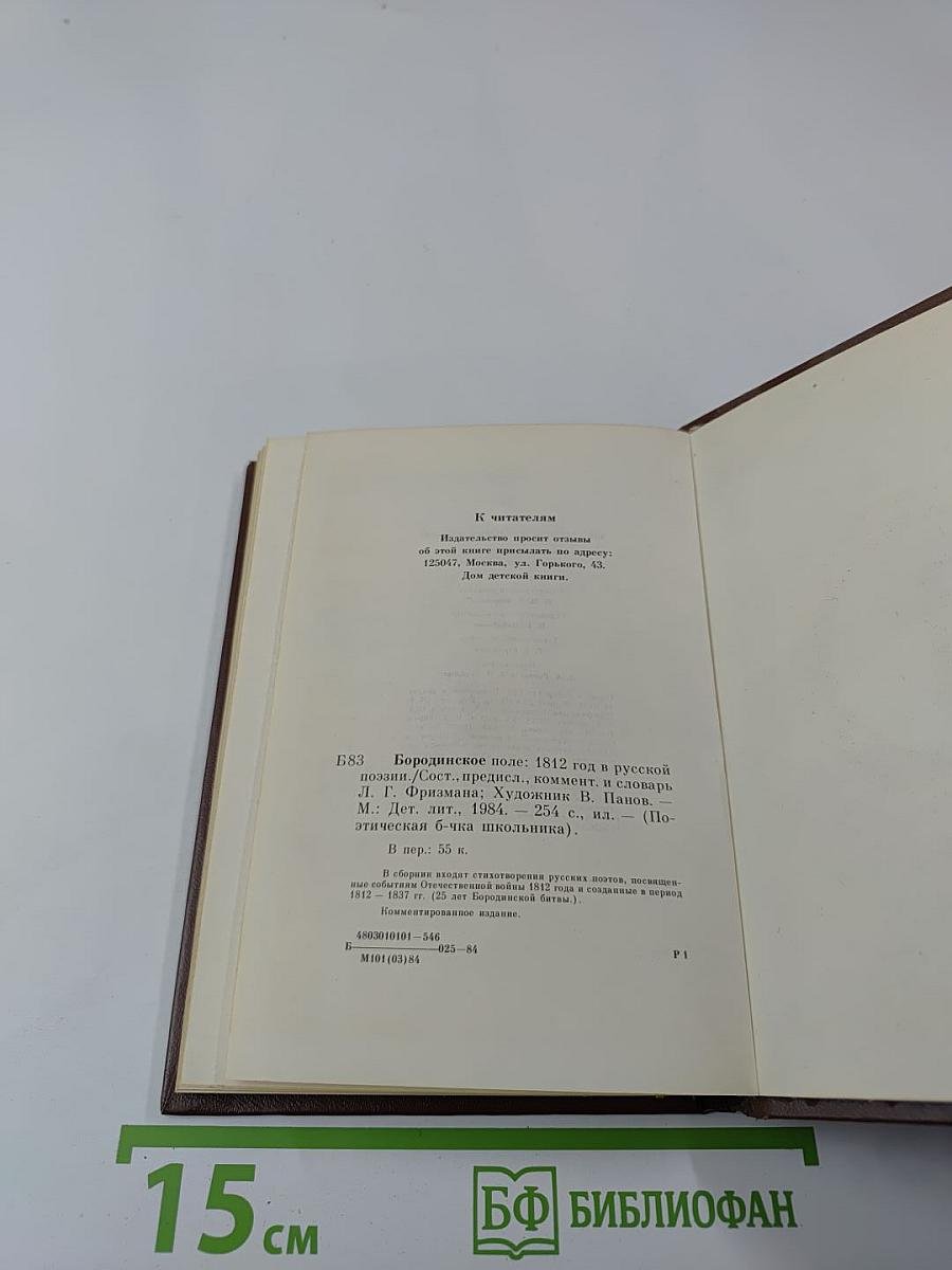 Бородинское поле: 1812 год в русской поэзии (для старшего школьного возраста)