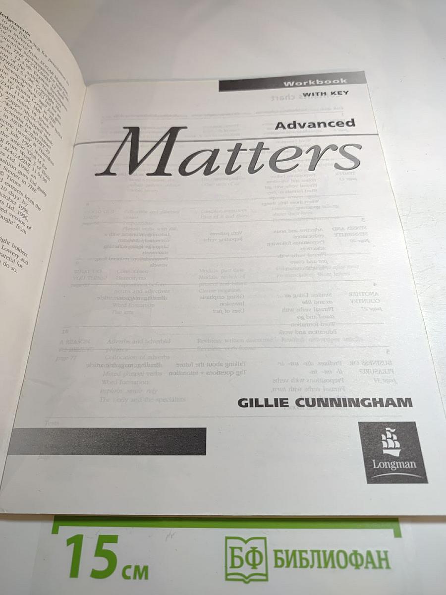 Matters Advanced Workbook WITH KEY
