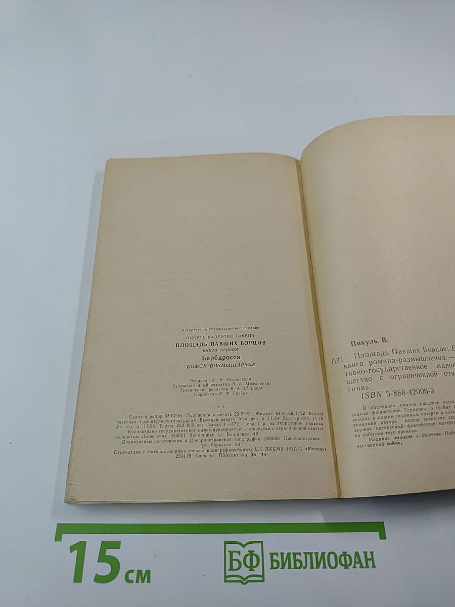 Площадь павших борцов. Книга первая. Барбаросса
