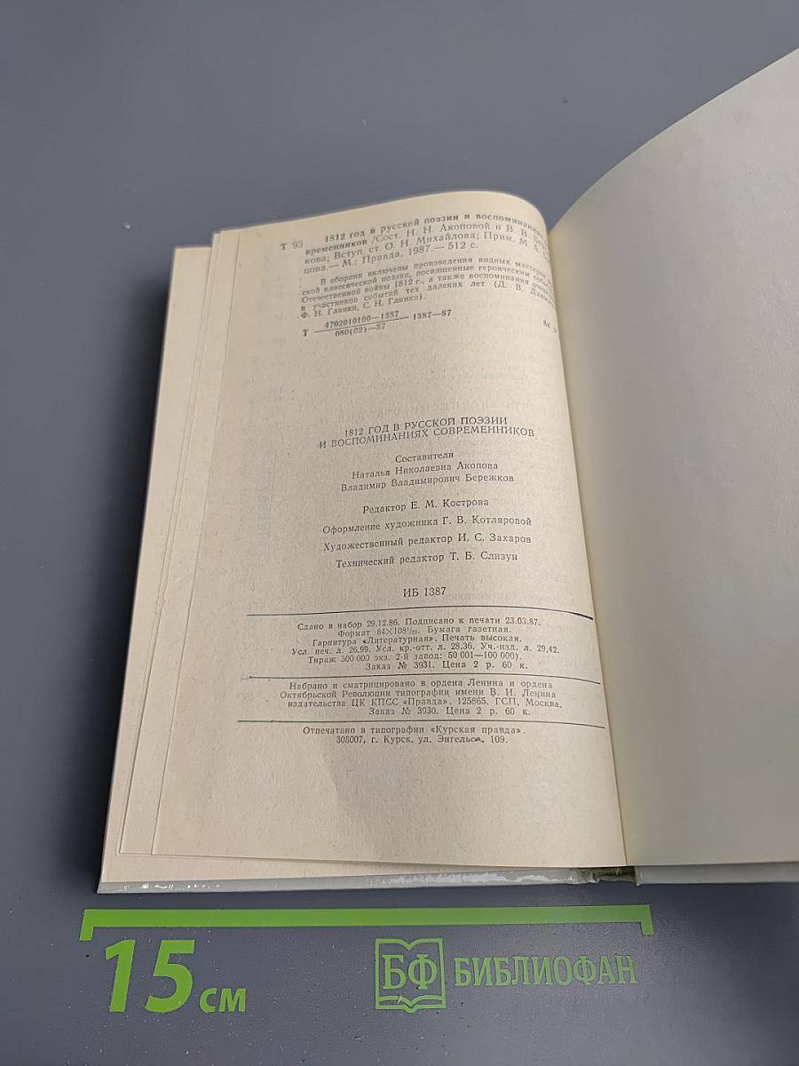 1812 год в русской поэзии и воспоминаниях современников