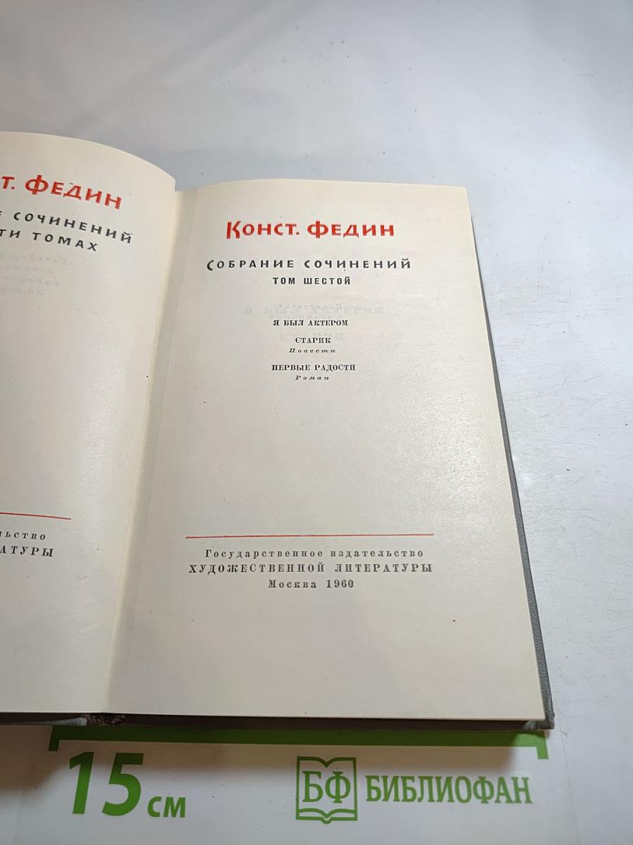 Собрание сочинений Том Шестой. Я был актером. Старик. Первые радости