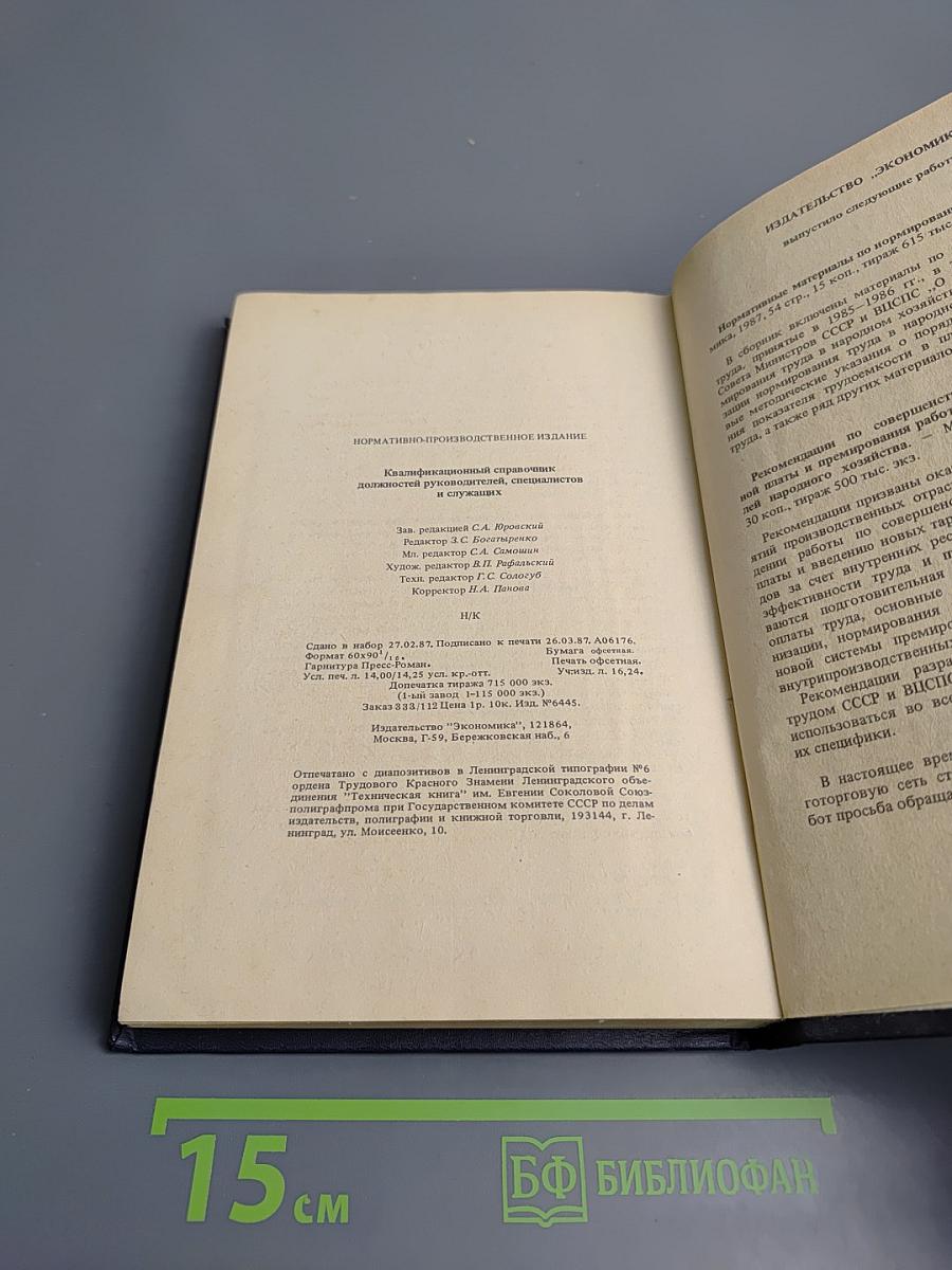Квалификационный справочник должностей руководителей, специалистов и служащих. Выпуск I