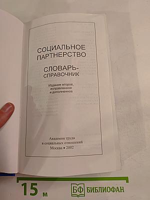 Социальное партнерство. Словарь-справочник