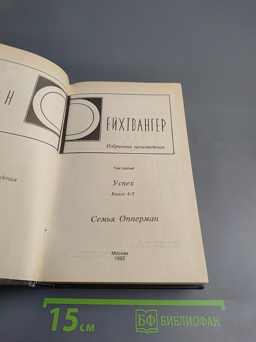 Избранные произведения. Том третий. Успех. Книги 4-5. Семья Опперман