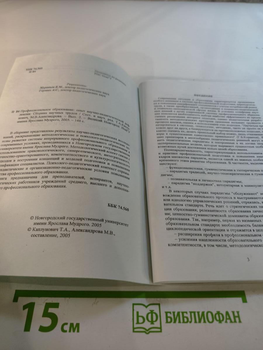 Профессиональное образование: Опыт научно-педагогической рефлексии. Выпуск 2