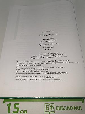 Литература. 11 класс. Базовый уровень. В двух частях. Часть 2